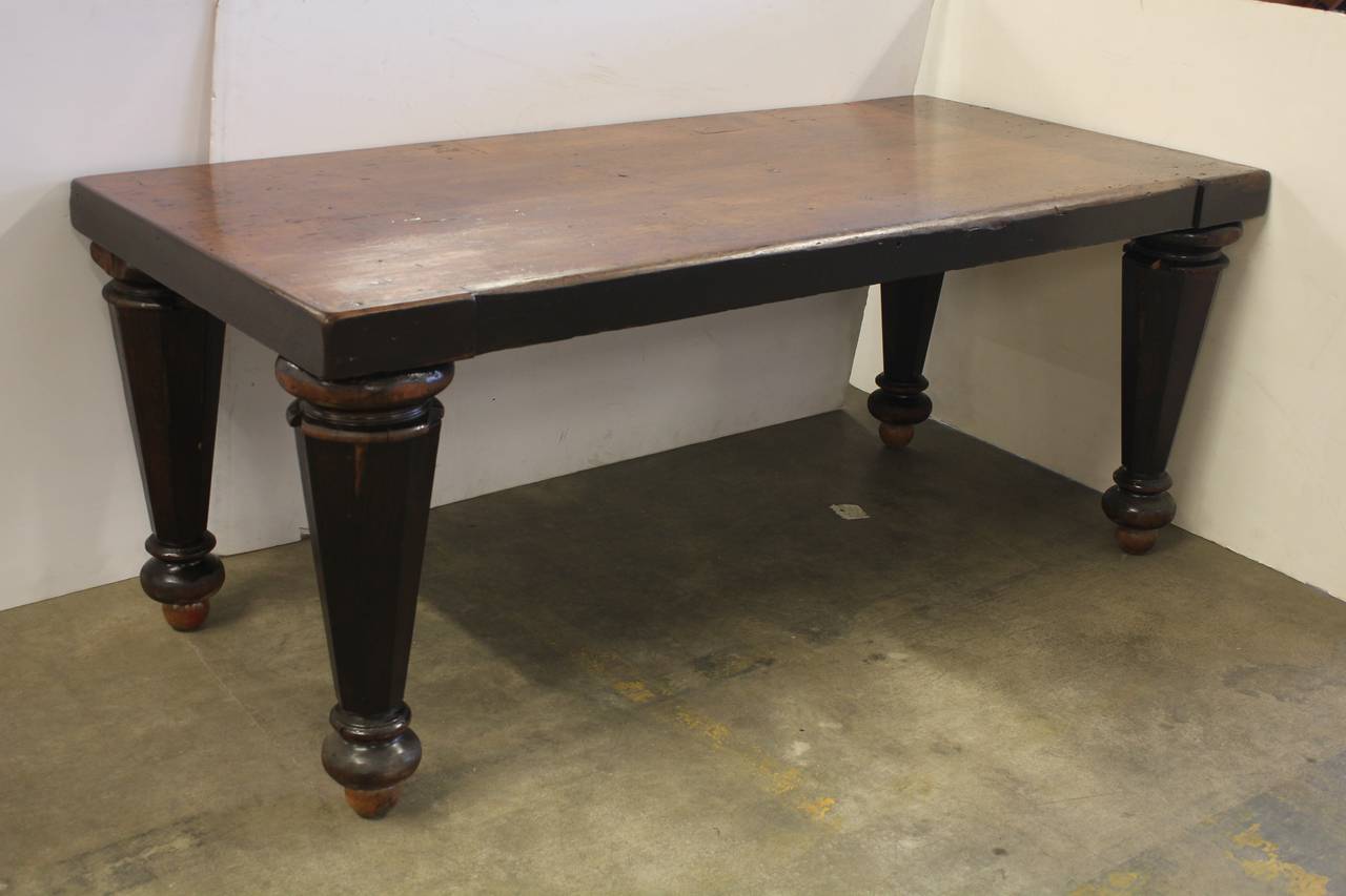 Industrial Antique Library Wooden Table