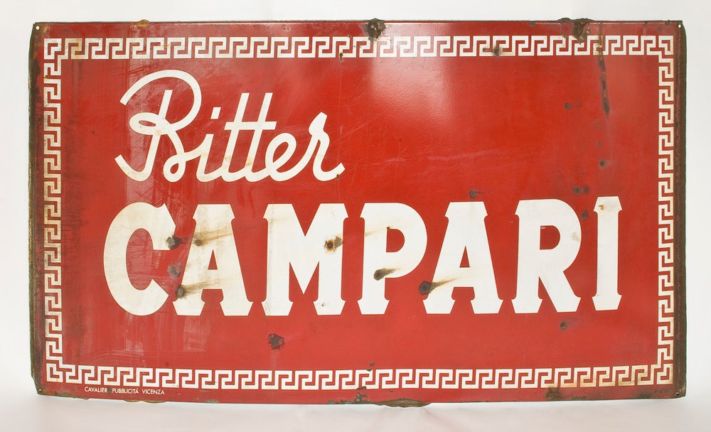 Great 1950's Original Italian metal sign Campari