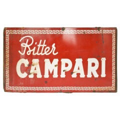 Vintage 1950's Original Italian Metal Sign Campari