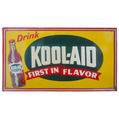 Vintage 1930's American Embossed  Metal Kool-Aid sign