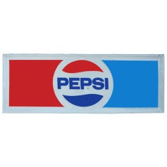 Vintage 1970's Metal Original Advertising sign for Pepsi