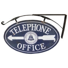 1900's American Double sided porcelain sign with original hanger