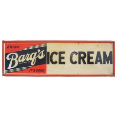 1950' American metal Barg's Ice Cream sign