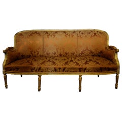1800's Belgian Settee with silk upholstery