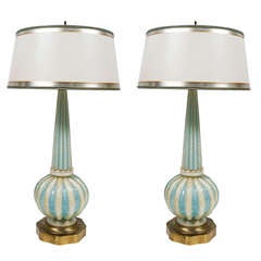 Pair of 1960
s Italian Oro Murano Lamps Pair of 1960
s Italian Oro Murano Lamps