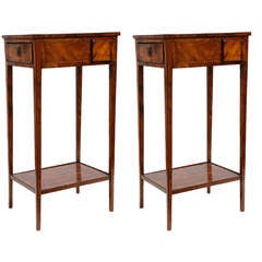 Pair of 18th Century French 2 Drawer  Walnut Occasional Tables