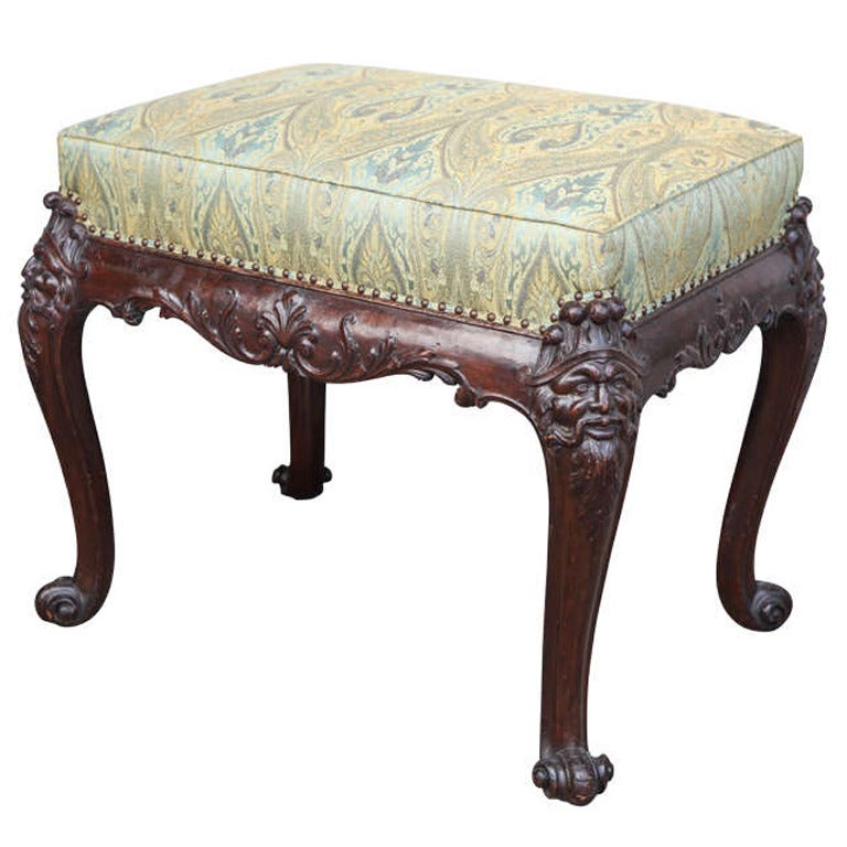 19th Century English Mahogany Bench For Sale