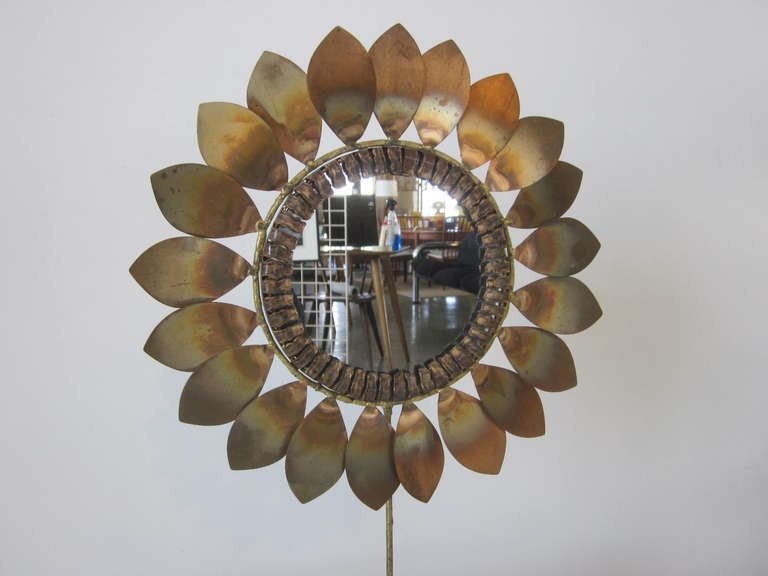 Brutalist Curtis Jere Sunflower Mirror