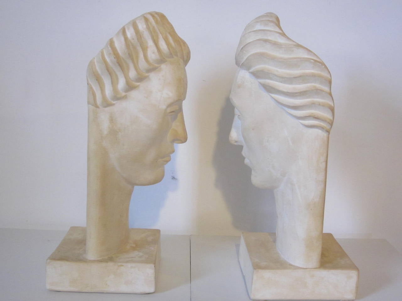 Plaster Art Deco Styled Busts