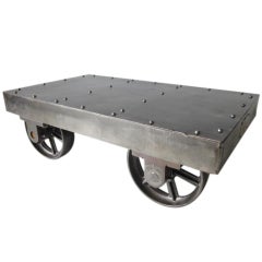 Antique Industrial Coffee Table Cart