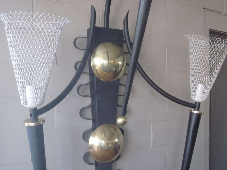Hollywood Regency P. Marchand Monumental New York Theater Sconce In The Style Of Mategot France For Sale