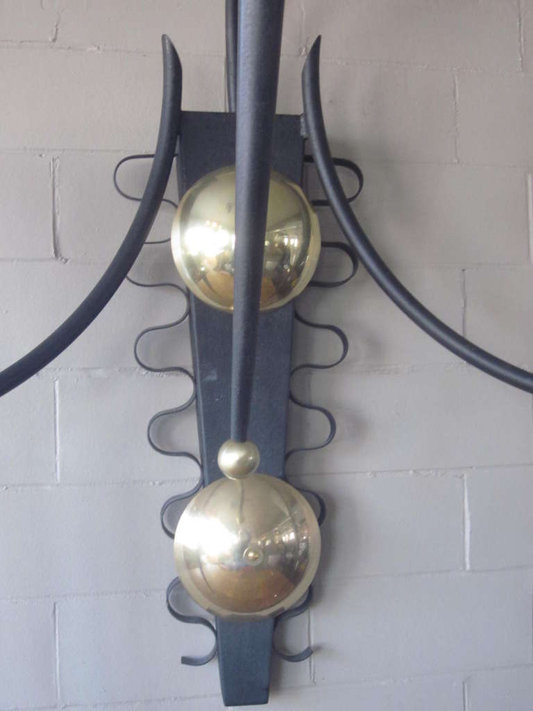 P. Marchand Monumental New York Theater Sconce In The Style Of Mategot France In Good Condition For Sale In Cincinnati, OH