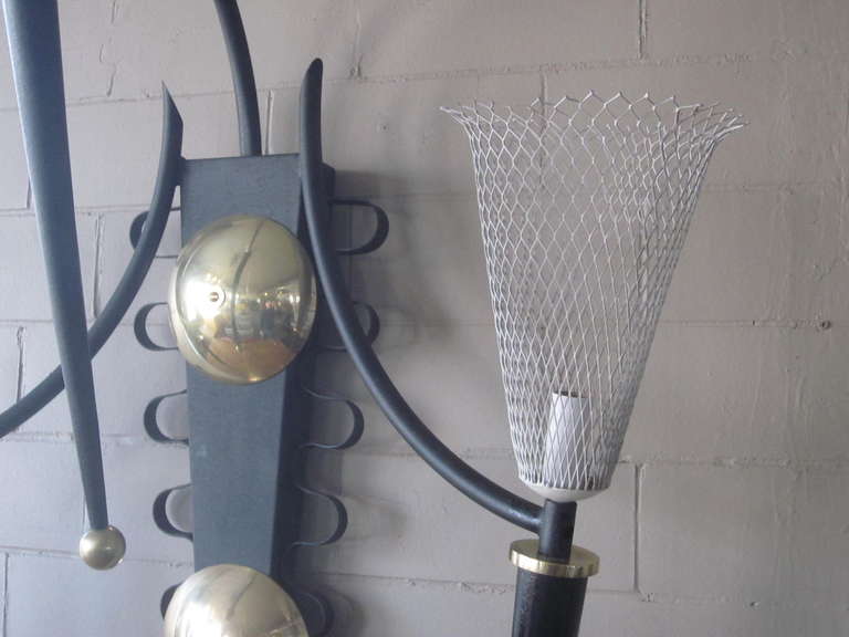 Metal P. Marchand Monumental New York Theater Sconce In The Style Of Mategot France For Sale