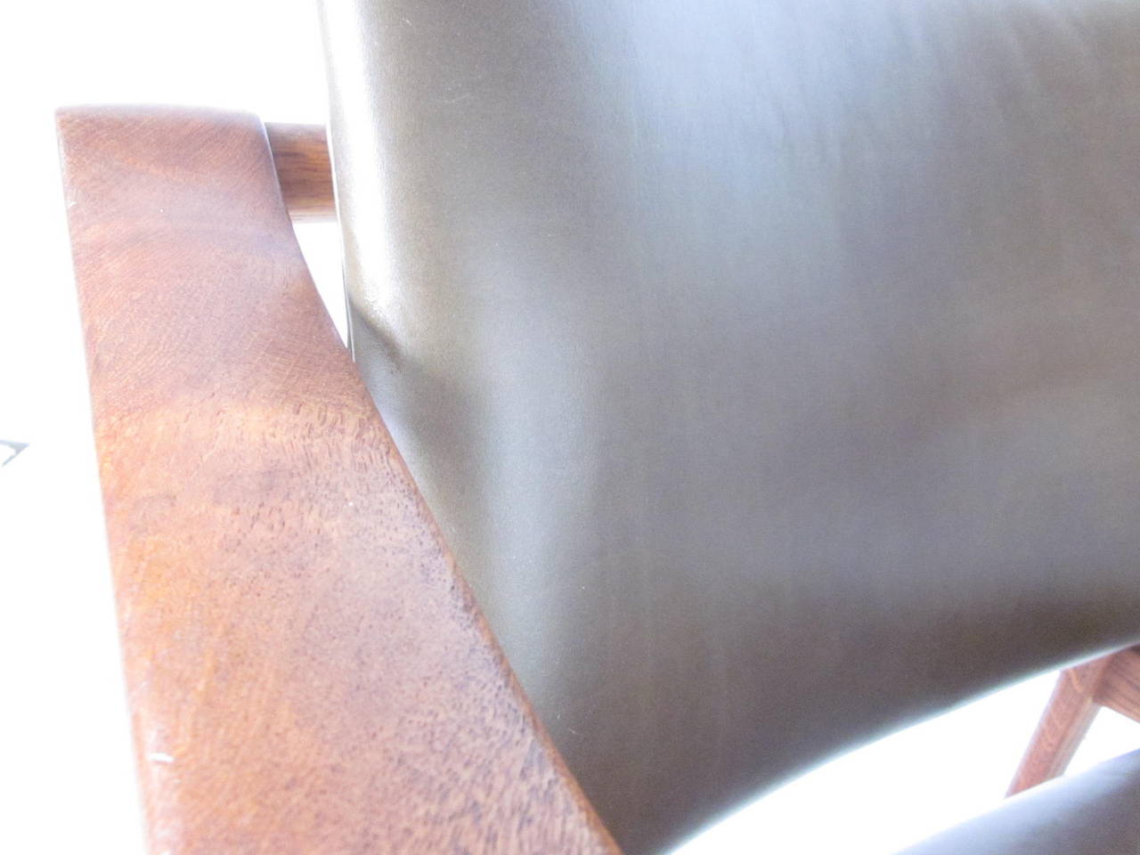 Leather Sculptural William Watting Danish Lounge Chair