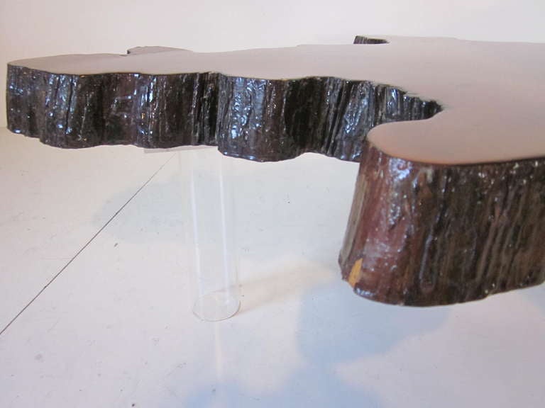 Cypress Coffee Table Lucite Legs At 1stdibs