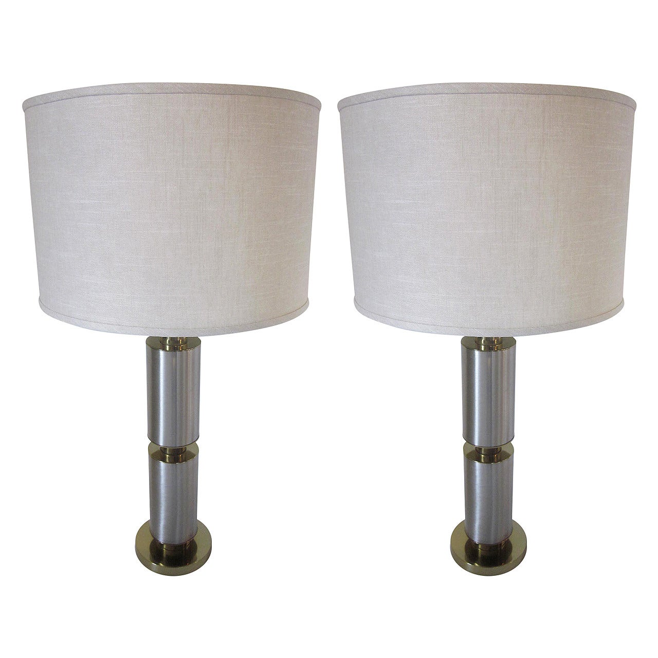 Laurel Stainless and Brass Lamp