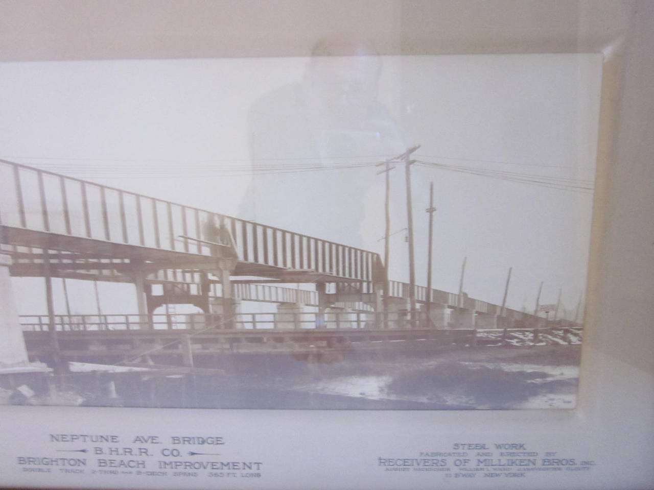 Industrial Large Historical Brighton Beach New York Railroad Bridge Photo For Sale
