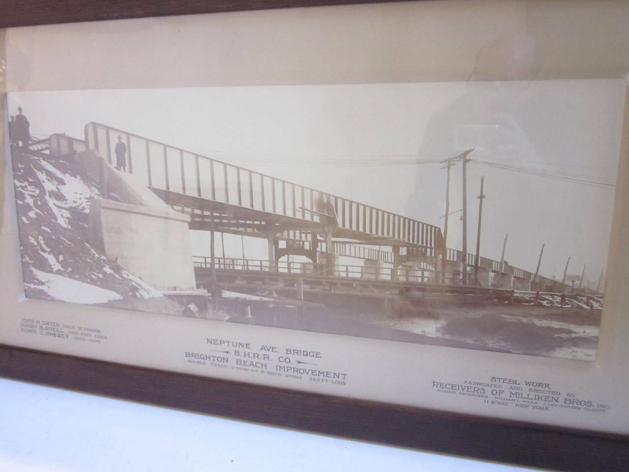 Paper Large Historical Brighton Beach New York Railroad Bridge Photo For Sale