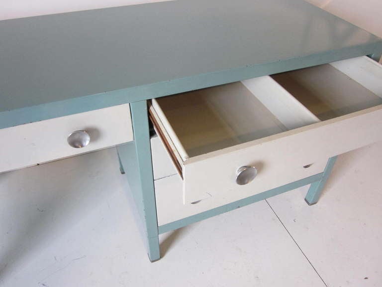 Mid-20th Century Norman Bel Geddes Industrial Styled Desk/ Vanity