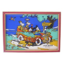 Vintage Mickey Mouse Reverse Painted On Glass Picture 