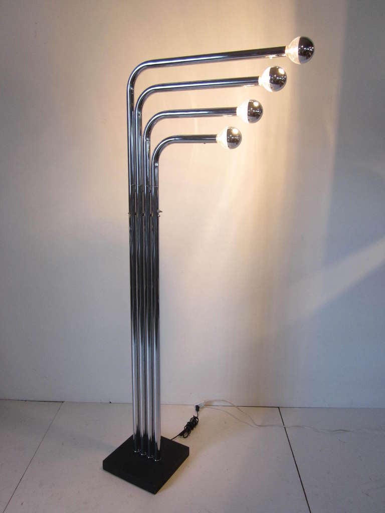 Modern Chrome Quad Floor Lamp