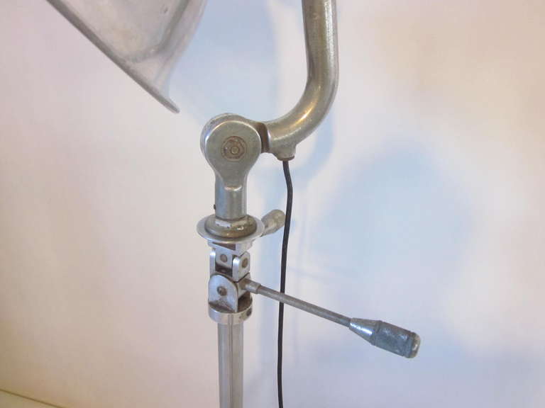 Mid-20th Century Industrial Aluminum Floor Lamp