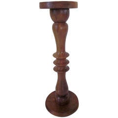 Studio Handcrafted Walnut Pedestal in the style of Powell or Coffey 4