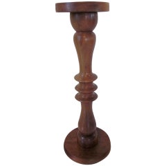 Powell or Coffey styled Studio Handcrafted Walnut Pedestal by Lester Holtz 