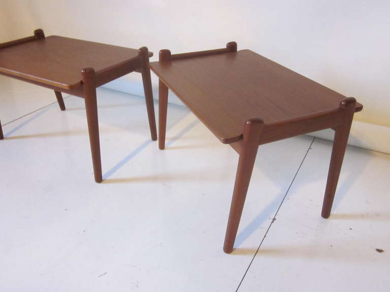Norwegian Teak Wood Side Tables