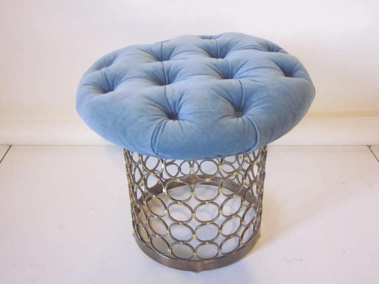 Modern Brass Tufted Stool