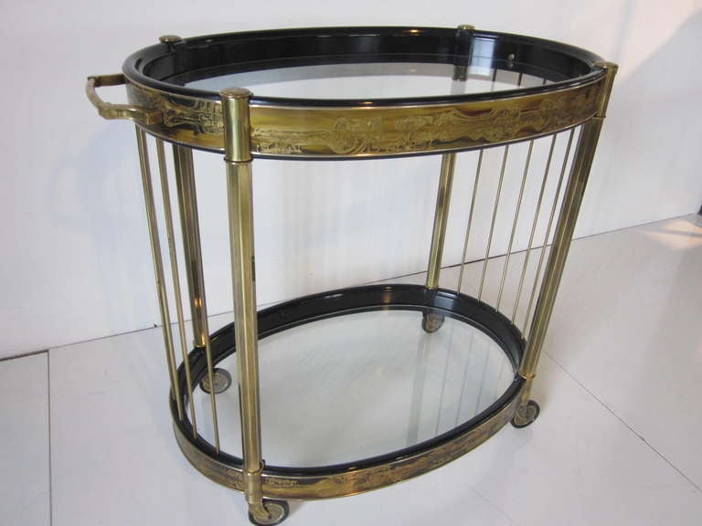Mastercraft Etched Bar Cart