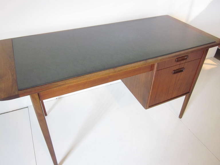 Mid-Century Modern Walnut / Slate Topped Desk