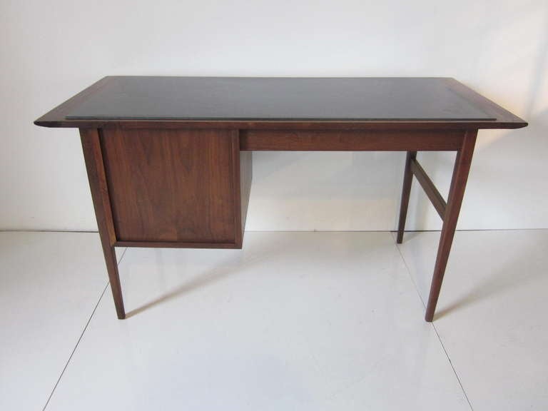 Walnut / Slate Topped Desk In Excellent Condition In Cincinnati, OH