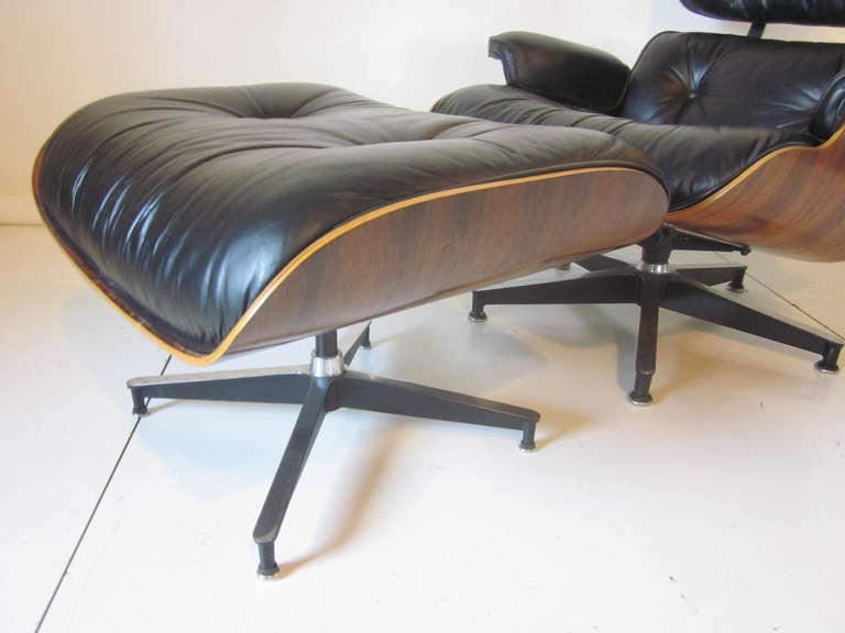 American Brazilian Rosewood Eames Lounge with Ottoman