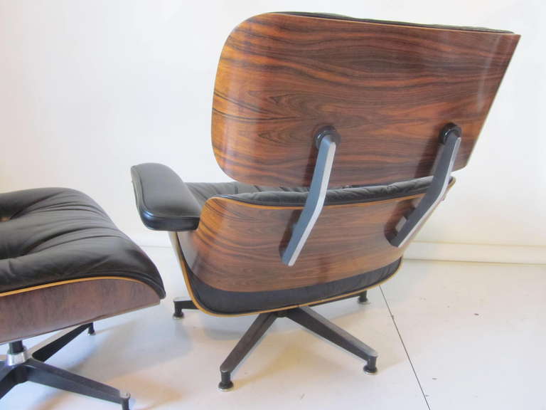 Mid-Century Modern Brazilian Rosewood Eames Lounge with Ottoman
