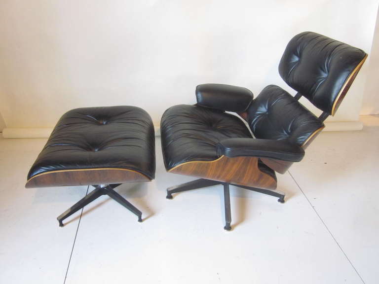 Brazilian Rosewood Eames Lounge with Ottoman 1
