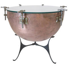 Vintage Kettle Drum Side Table