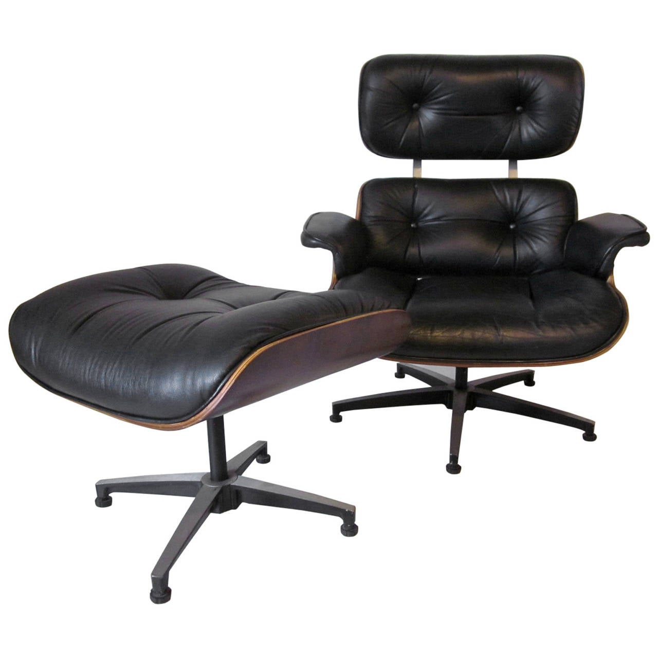 Plycraft Rosewood and Leather Eames Styled Lounge Chair at