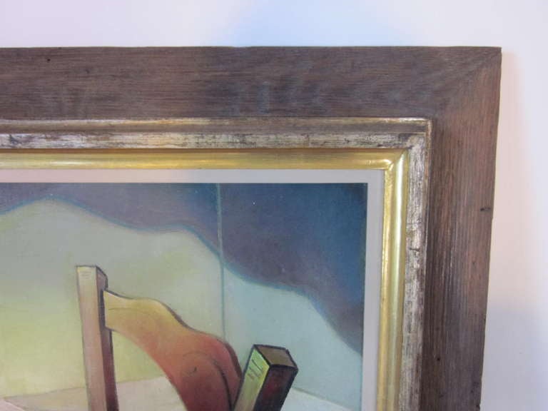 Vlastimir Kusik Oil Painting in the style of the WPA  In Excellent Condition In Cincinnati, OH