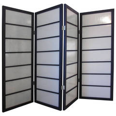 Oversized Shoji Styled Fiberglass and Wood Room Divider