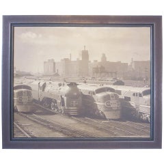 Vintage Streamline Chicago Industrial Train Railroad Photograph 