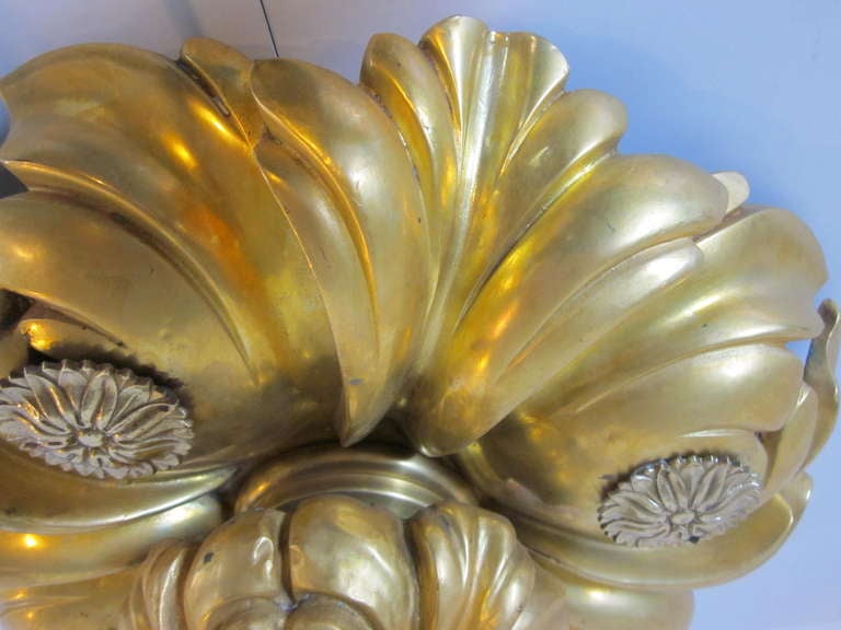 E.F.Caldwell Art Nouveau Styled Gold Gilded Light Fixtures 1