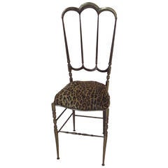 Vintage Chiavari Italian Brass Side Chair