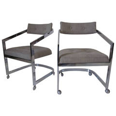 Milo Baughman Styled Chrome Chairs