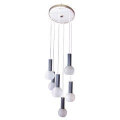 Sciolari Steel and Glass Chandelier 9