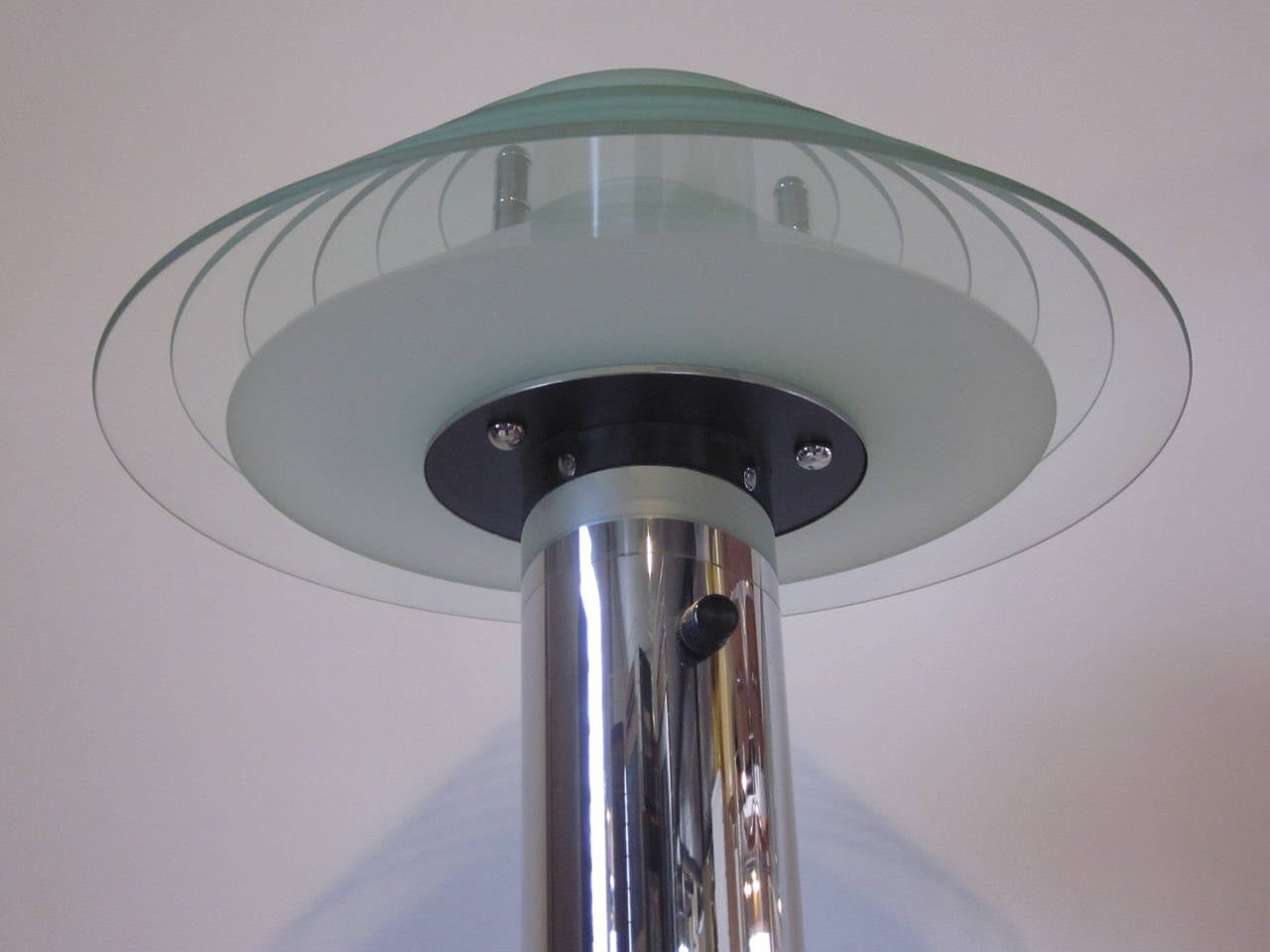 Modern 1970s Italian Chrome and Glass Floor Lamp