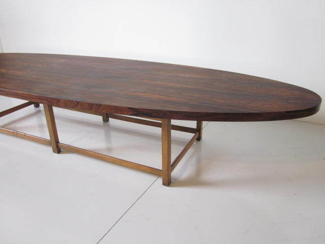 Mid-20th Century Paul McCobb Rosewood Surfboard Table