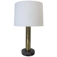 Nessen Brass and Marble Table Lamp