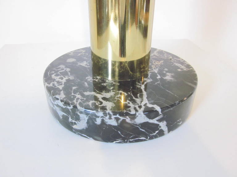 American Nessen Brass and Marble Table Lamp