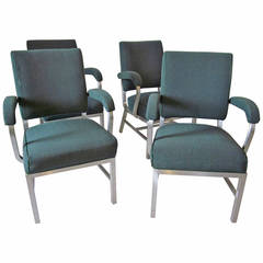Used Donald Deskey Styled Industrial Art Deco Armchair Set